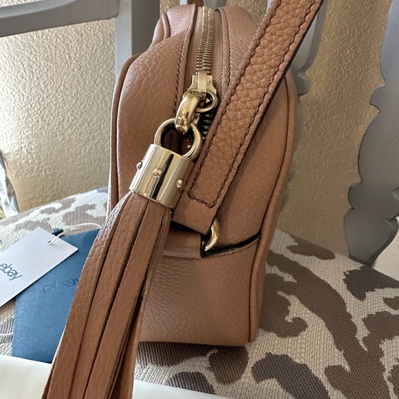 ‼️SOLD‼️ Gucci Soho Disco Bag Small Leather Camelia Beige Crossbody - Picture 7 of 16
